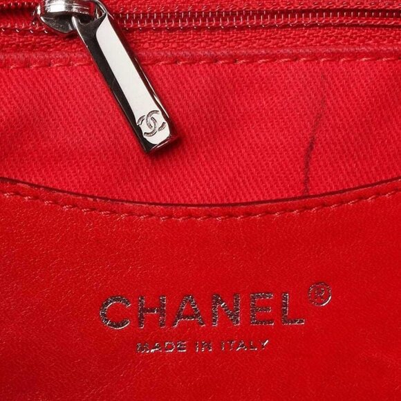 Chanel Red Quilted Patent Leather North/South Tote Bag - Picture 8 of 12